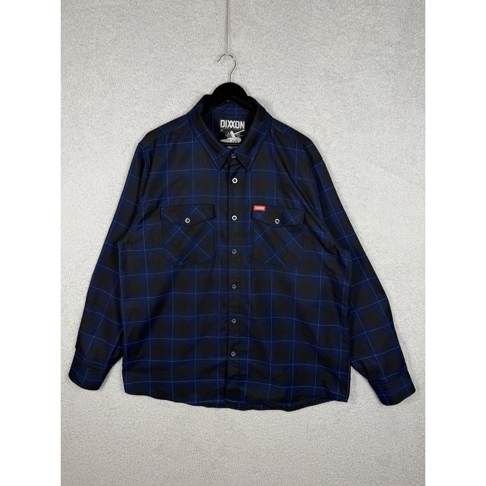 DIXXON Flannel "The Purpose" Mens‎ 2X Button Plaid Blue Black Shirt